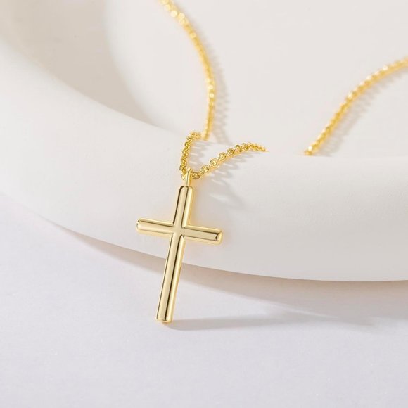 Women 14K Gold Cross Simple Faith Necklaces - Picture 5 of 7